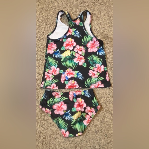NWOT uideazone Girls 2 Piece Bathing Suit UPF 50+ Racerback Tank Briefs Size 11Y - Picture 2 of 3